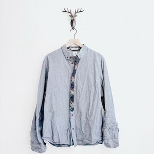 Marc Men's Blue Ecko Cut & Sew Button-Up Shirt Size Large